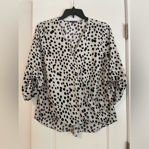West Kei Black and White Polka Dot Blouse